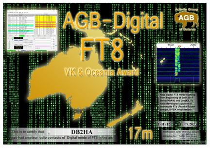 DB2HA-FT8 Oceania-17M AGB