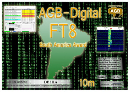 DB2HA-FT8 SouthAmerica-10M AGB
