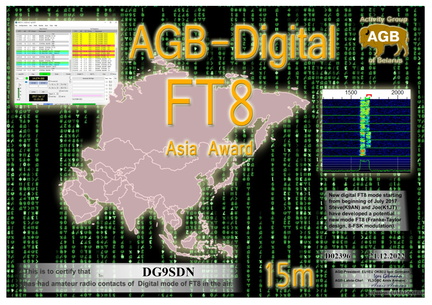 DG9SDN-FT8 Asia-15M AGB